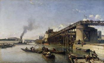 View of Paris, the Seine or l'Estacade, 1853 (oil on canvas) | Obraz na stenu