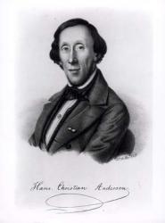 Portrait of Hans Christian Andersen (1805-1875) (engraving) (b/w photo) | Obraz na stenu