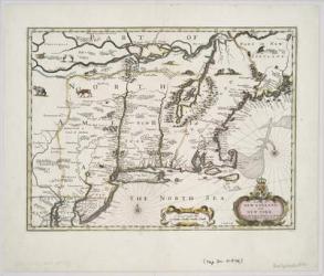 A map of New England and New York from John Speed's Theatre of the Empire of Great Britain, 1676 (colour print) | Obraz na stenu