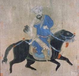 Mongol archer on horseback, from seals of the Emperor Ch'ien Lung and others, 15th-16th century (ink & w/c on paper) | Obraz na stenu