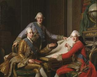 King Gustav III of Sweden and his Brothers, 1771 (oil on canvas) | Obraz na stenu