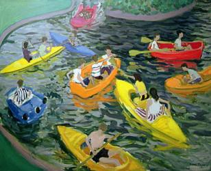 Canoes, Wickstead Park (oil on canvas) | Obraz na stenu