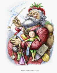 Merry Old Santa Claus, engraved by the artist, 1889 (hand coloured engraving) | Obraz na stenu