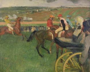The Race Course - Amateur Jockeys near a Carriage, c.1876-87 (oil on canvas) | Obraz na stenu