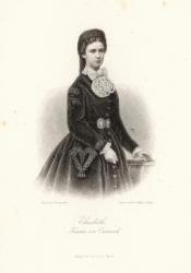 Empress Elisabeth of Austria (1837-98) in the 'Allgemeine Moden-Zeitung', Liepzig, 1872 (engraving) | Obraz na stenu