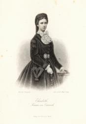 Empress Elisabeth of Austria (1837-98) in the 'Allgemeine Moden-Zeitung', Liepzig, 1872 (engraving) | Obraz na stenu