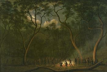 Aboriginal Coroboree in Van Diemen's Land (oil on canvas) | Obraz na stenu