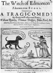 Frontispiece to "The Witch of Edmonton, a Known True Story', 1658 (engraving) (b&w photo) | Obraz na stenu