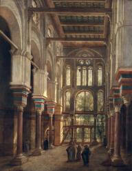 Interior of the Mosque of El Mooristan in Cairo (oil on canvas) | Obraz na stenu