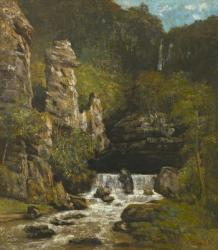Landscape with a Waterfall, c.1865 (oil on canvas) | Obraz na stenu