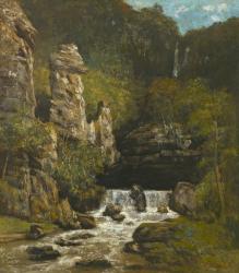 Landscape with a Waterfall, c.1865 (oil on canvas) | Obraz na stenu