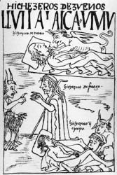 Llulla layqha umu, Deceitful Sorcerers and Witches (woodcut) | Obraz na stenu