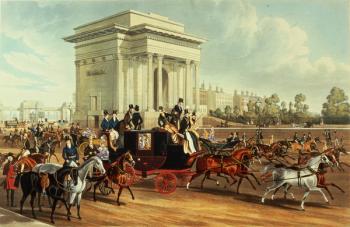 Hyde Park Corner, after James Pollard, published by Ackermann, 1836 (aquatint) | Obraz na stenu