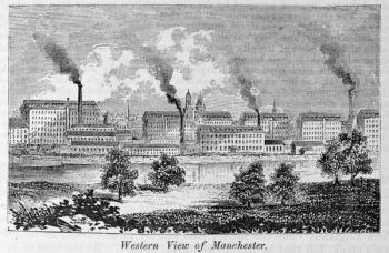 Western View of Manchester, from 'Our Whole Country: The Past and Present of the United States, Historical and Descriptive', by John Warner Barber and Henry Hare, 1861 (engraving) | Obraz na stenu