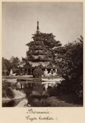Buddhist rest house, Moulmein, Burma, c.1875 (albumen print from a glass negative) (b/w photo) | Obraz na stenu