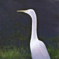 White Egret (oil on canvas) | Obraz na stenu