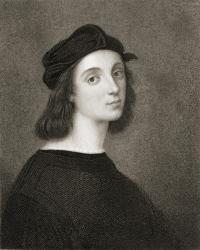 Raphael (Raffaello Sanzio) of Urbino (1483-1520) from 'Gallery of Portraits', published in 1833 (engraving) | Obraz na stenu