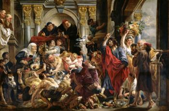 Christ Driving the Merchants from the Temple (oil on canvas) | Obraz na stenu