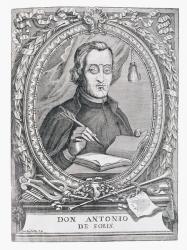 Portrait of Antonio de Solis y Rivadeneira (1610-86) from 'The Narrative and Critical History of America', edited by Justin Winsor, London, 1886 (engraving) | Obraz na stenu