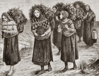 Return from the Shieling, the Hebrides in c.1880, from 'Scottish Pictures' published by the Religious Tract Society, 1886 (engraving) | Obraz na stenu