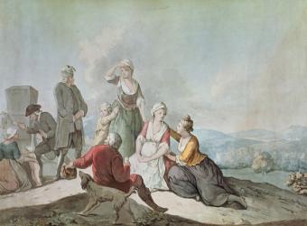 Voltaire Conversing with the Peasants in Ferney (oil on panel) | Obraz na stenu