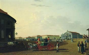 The Bolshoi Theatre in St. Petersburg, 1802 (oil on canvas) | Obraz na stenu