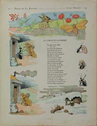 The Cicada and the Ant, from the 'Fables' by Jean de la Fontaine (1621-95) 1906 (colour litho) | Obraz na stenu