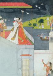 Lovers on a Terrace, c.1780-1800 (gouache on paper) | Obraz na stenu