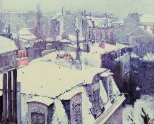 View of Roofs (Snow Effect) or Roofs under Snow, 1878 (oil on canvas) | Obraz na stenu