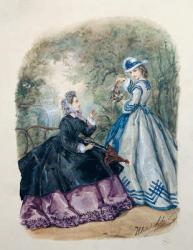 Afternoon Dress for Women, 1863 (w/c on paper) | Obraz na stenu