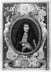 Medallion Portrait of Louis XIV (1638-1715) (w/c on vellum) (b/w photo) | Obraz na stenu