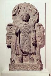 The Buddha of the Great Miracle or, Miracle of Sravasti, from the Paitava monastery, Kapisa School, 3rd-4th century (schist) | Obraz na stenu