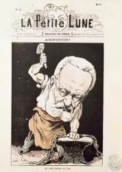 Caricature of Victor Hugo (1802-85) from the front cover of 'La Petite Lune', February 1879 (colour litho) | Obraz na stenu