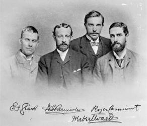 Roger Casement, Herbert Ward, E.J Glave and friend (b/w photo) | Obraz na stenu