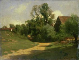 Landscape near Oberaudorf (oil on card) | Obraz na stenu