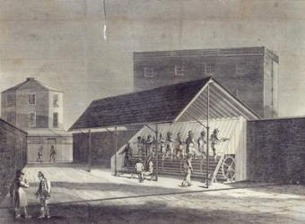 View of the Tread Mill for the Employment of Prisoners, erected at the House of Correction at Brixton, published by Gent. Mag., July 1822 (engraving) | Obraz na stenu