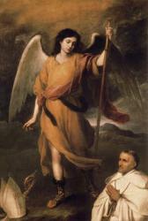 Archangel Raphael with Bishop Domonte (oil on canvas) | Obraz na stenu