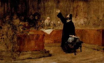 Sketch for Columbus before the Council of Salamanca, c.1876 (oil on canvas) | Obraz na stenu