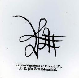 Signature of Edward IV (1442-83) (litho) (b/w photo) | Obraz na stenu