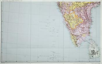 Map of Southern India, 1898 (colour lithograph) | Obraz na stenu