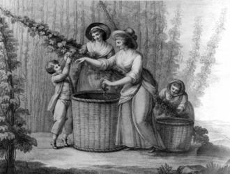 Hop Pickers, engraved by William Dickinson, 1803 (engraving) | Obraz na stenu