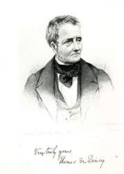 Thomas de Quincey (1785-1859), from a daguerreotype photograph by Howie (engraving) (b&w photo) | Obraz na stenu