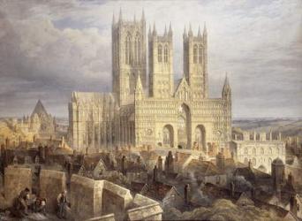 Lincoln Cathedral from the North West, c.1850 (w/c on paper) | Obraz na stenu