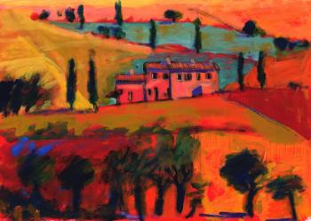 Tuscany, 2008 (acrylic on board) | Obraz na stenu