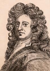 Sir Godfrey Kneller, illustration from '75 Portraits Of Celebrated Painters From Authentic Originals', published in London, 1817 (engraving) | Obraz na stenu