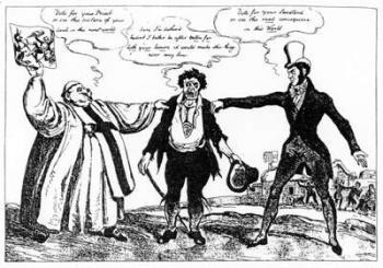 Cartoon of the Campaign for the County Clare By-Election, 1828 (engraving) | Obraz na stenu