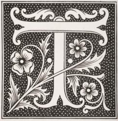 Decorated letter 'T', from 'Le Moyen Age et La Renaissance' by Paul Lacroix (1806-84) published 1847 (litho) | Obraz na stenu