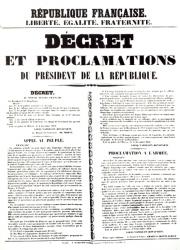 Decree and Proclamation by Louis Napoleon Bonaparte III (1808-73), President of the Republic, 2nd December 1851 (engraving) (b/w photo) | Obraz na stenu