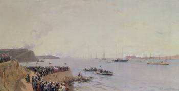 Arrival of Emperor Alexander III (1845-94) at Sevastopol, 1887 (oil on canvas) | Obraz na stenu