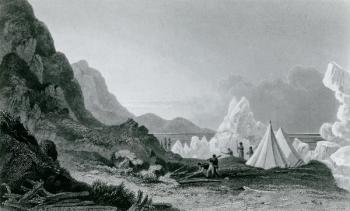 Franklin's expedition first detained by the ice, 1826 (engraving) | Obraz na stenu